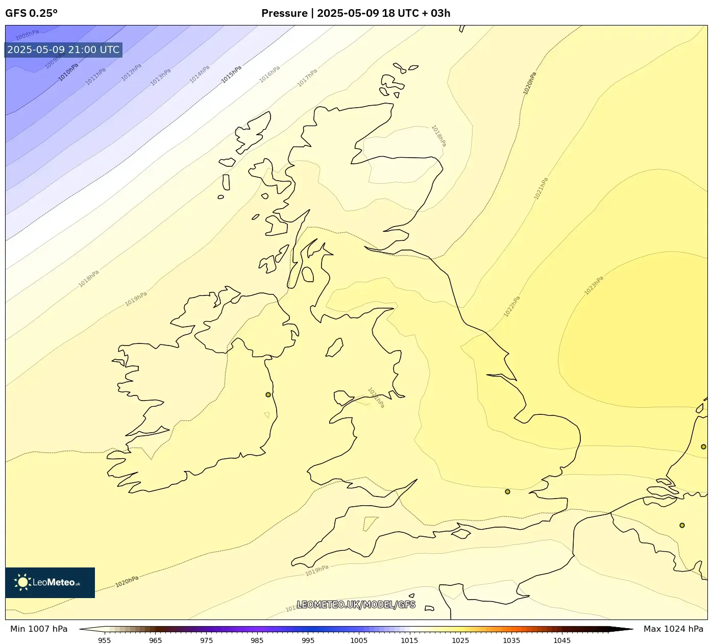 GFS - United Kingdom, Pressure GFS - United Kingdom, Pressure