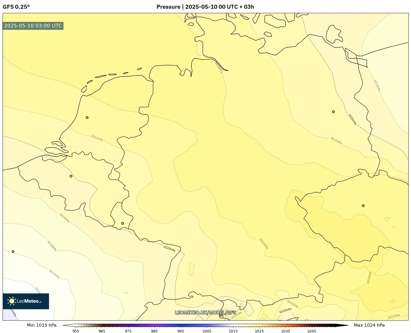 GFS - Germany, Pressure GFS - Germany, Pressure
