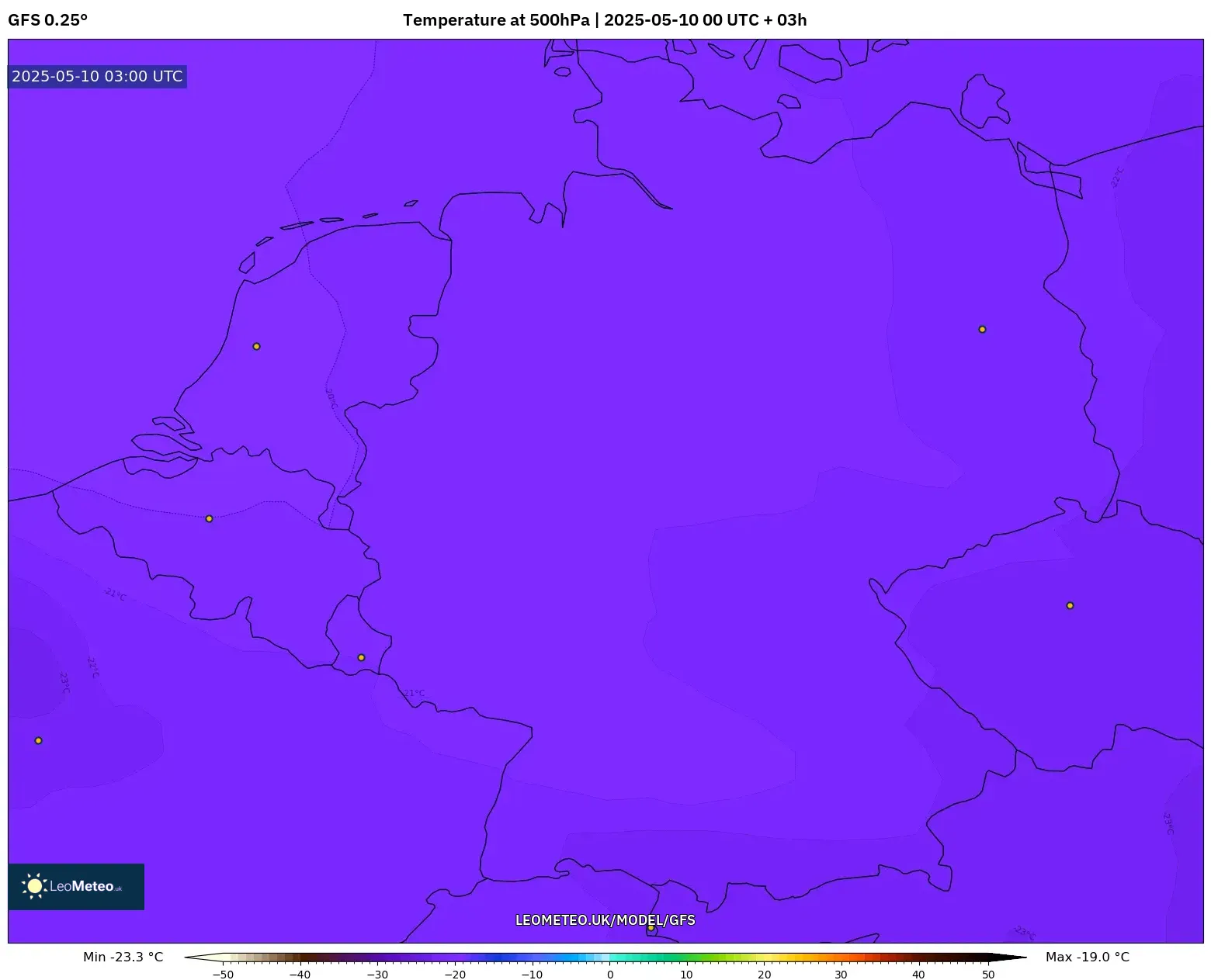 GFS - Germany, Temperature at 500hPa GFS - Germany, Temperature at 500hPa