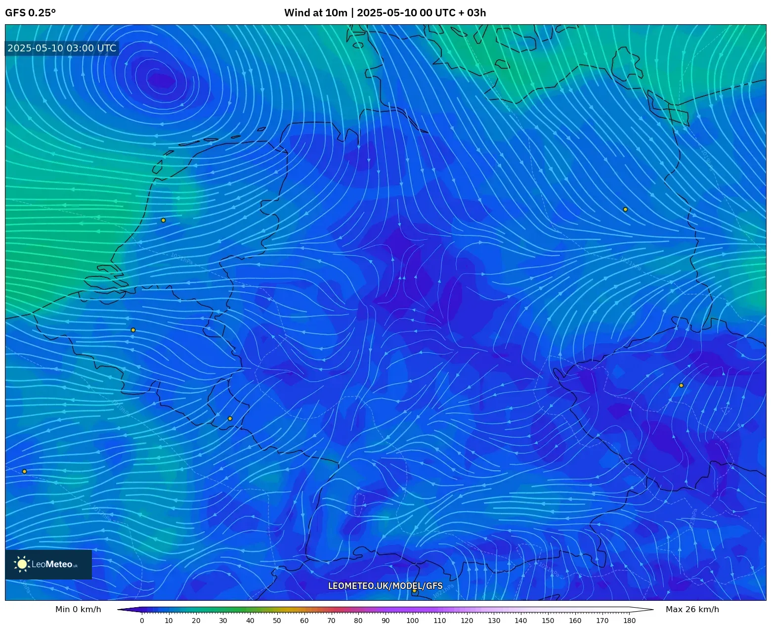GFS - Germany, Wind at 10m GFS - Germany, Wind at 10m