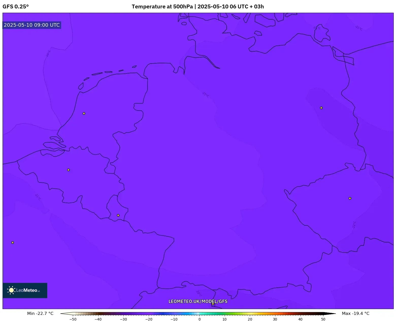 GFS - Germany, Temperature at 500hPa GFS - Germany, Temperature at 500hPa