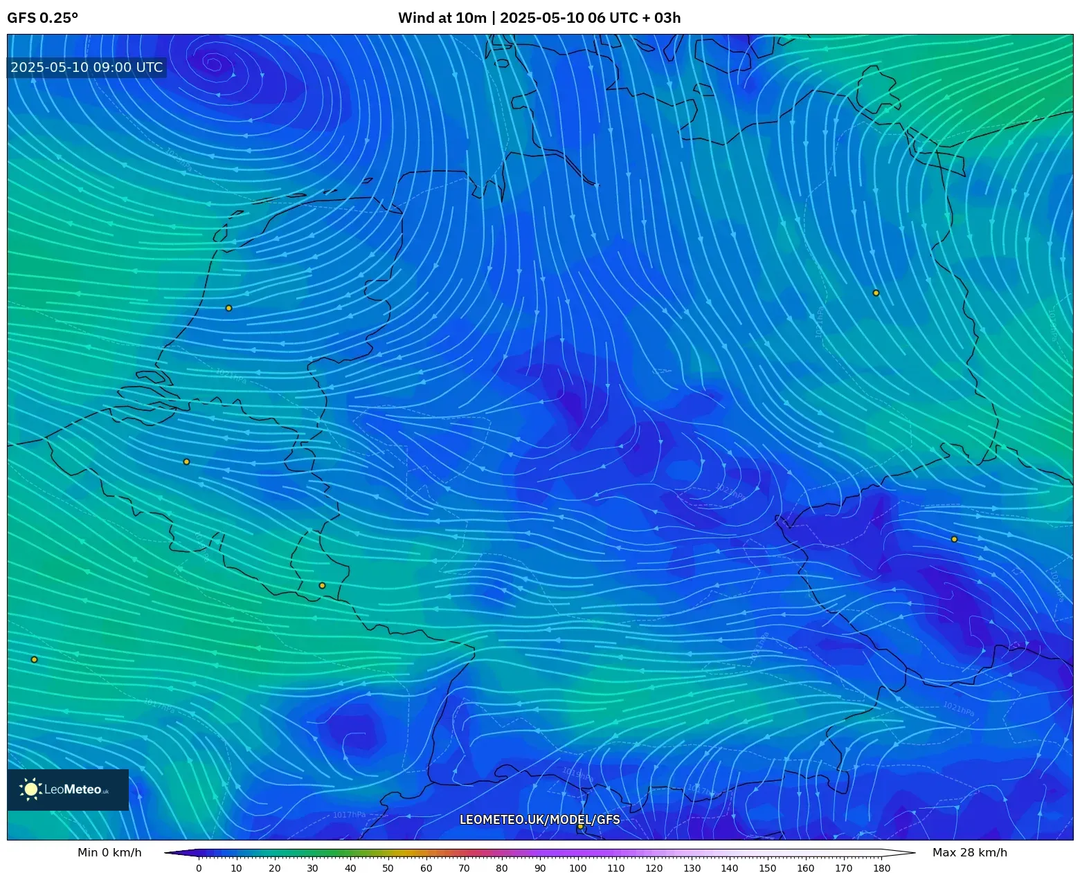 GFS - Germany, Wind at 10m GFS - Germany, Wind at 10m
