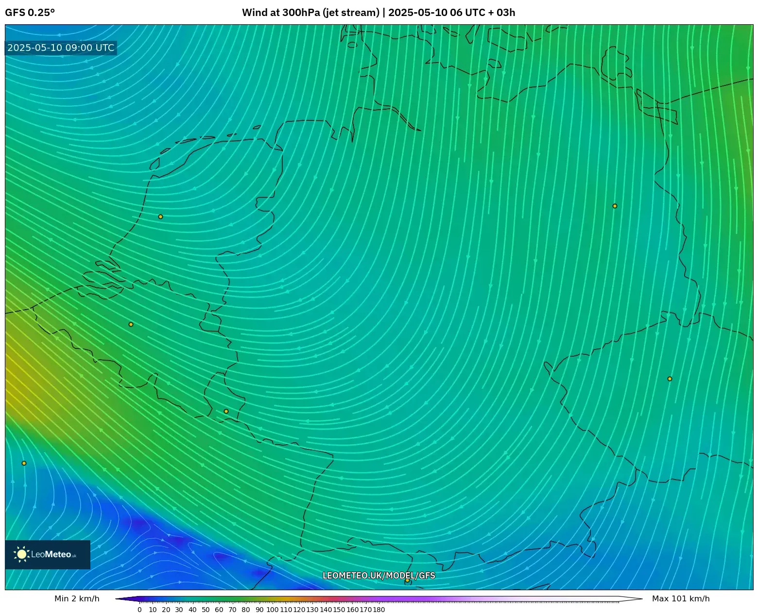 GFS - Germany, Wind at 300hPa (jet stream) GFS - Germany, Wind at 300hPa (jet stream)
