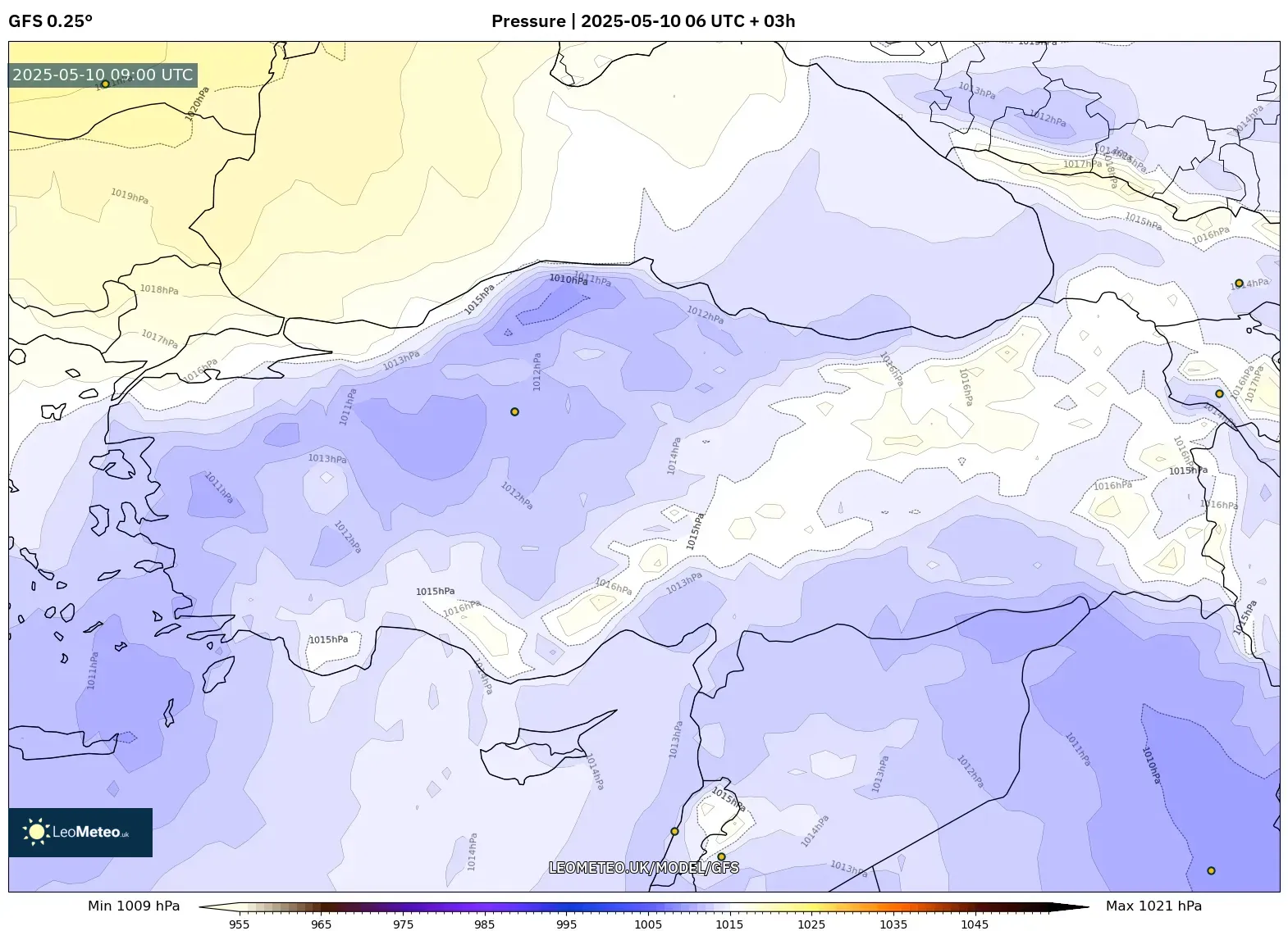 GFS - Turkey, Pressure GFS - Turkey, Pressure