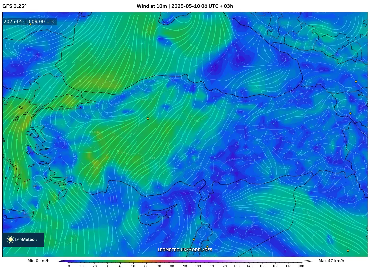 GFS - Turkey, Wind at 10m GFS - Turkey, Wind at 10m