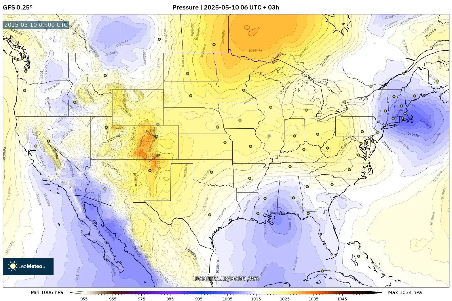 GFS - United States, Pressure GFS - United States, Pressure