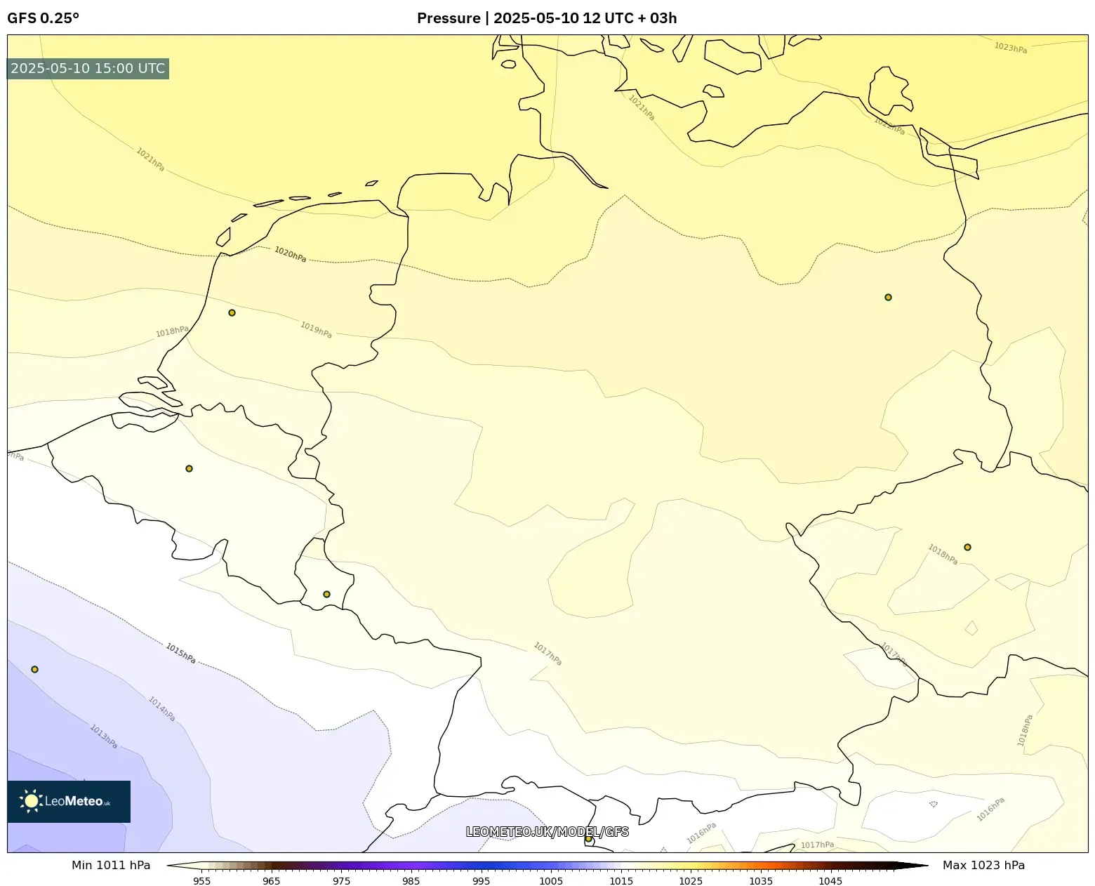 GFS - Germany, Pressure GFS - Germany, Pressure