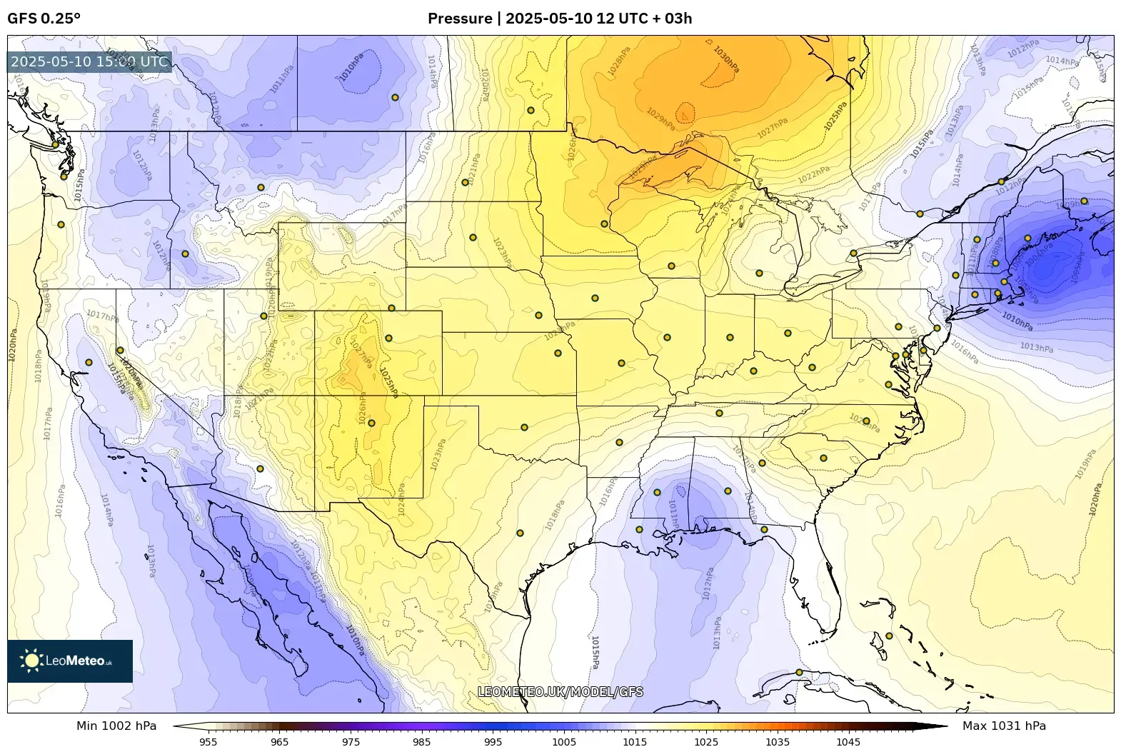 GFS - United States, Pressure GFS - United States, Pressure