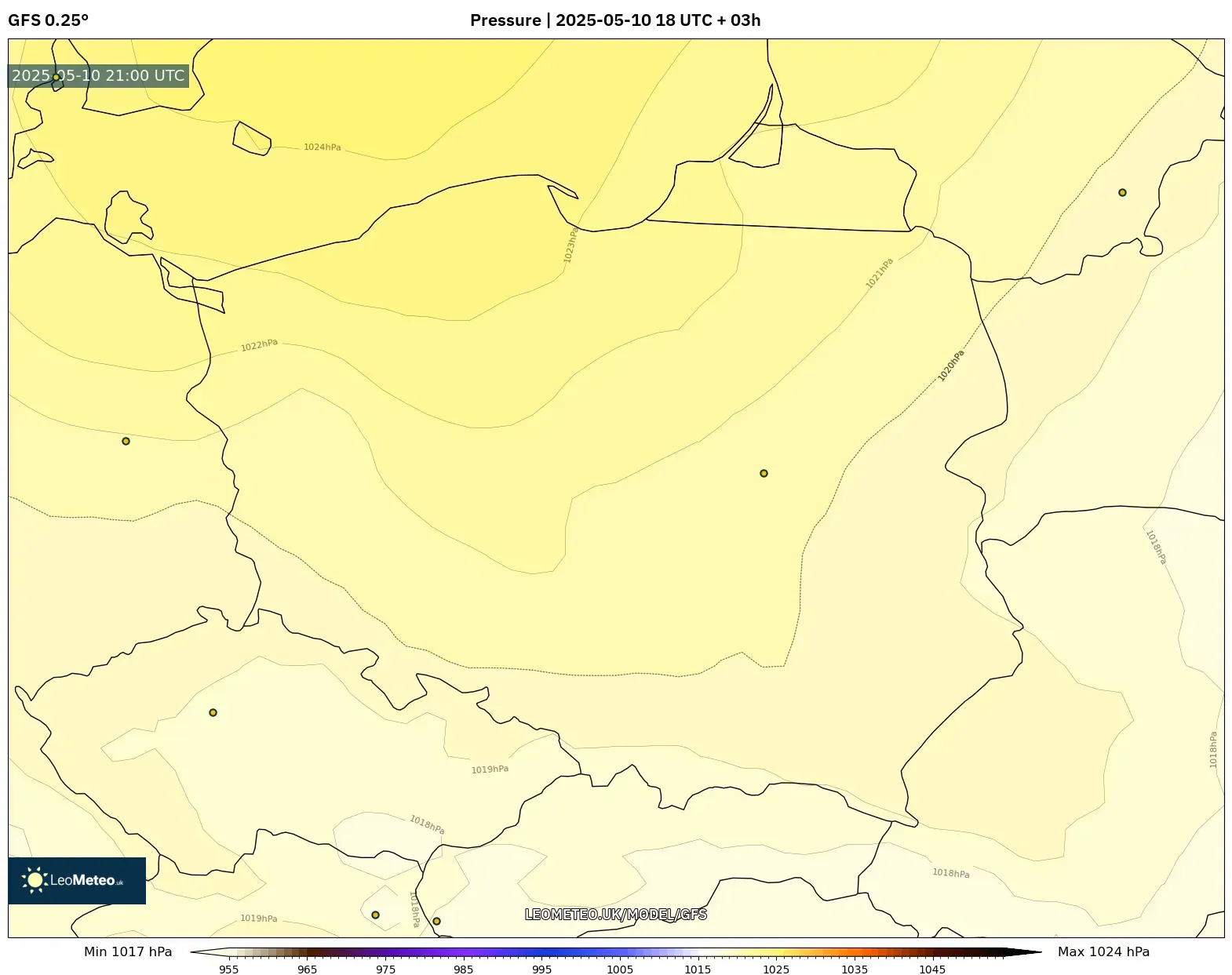 GFS - Poland, Pressure GFS - Poland, Pressure