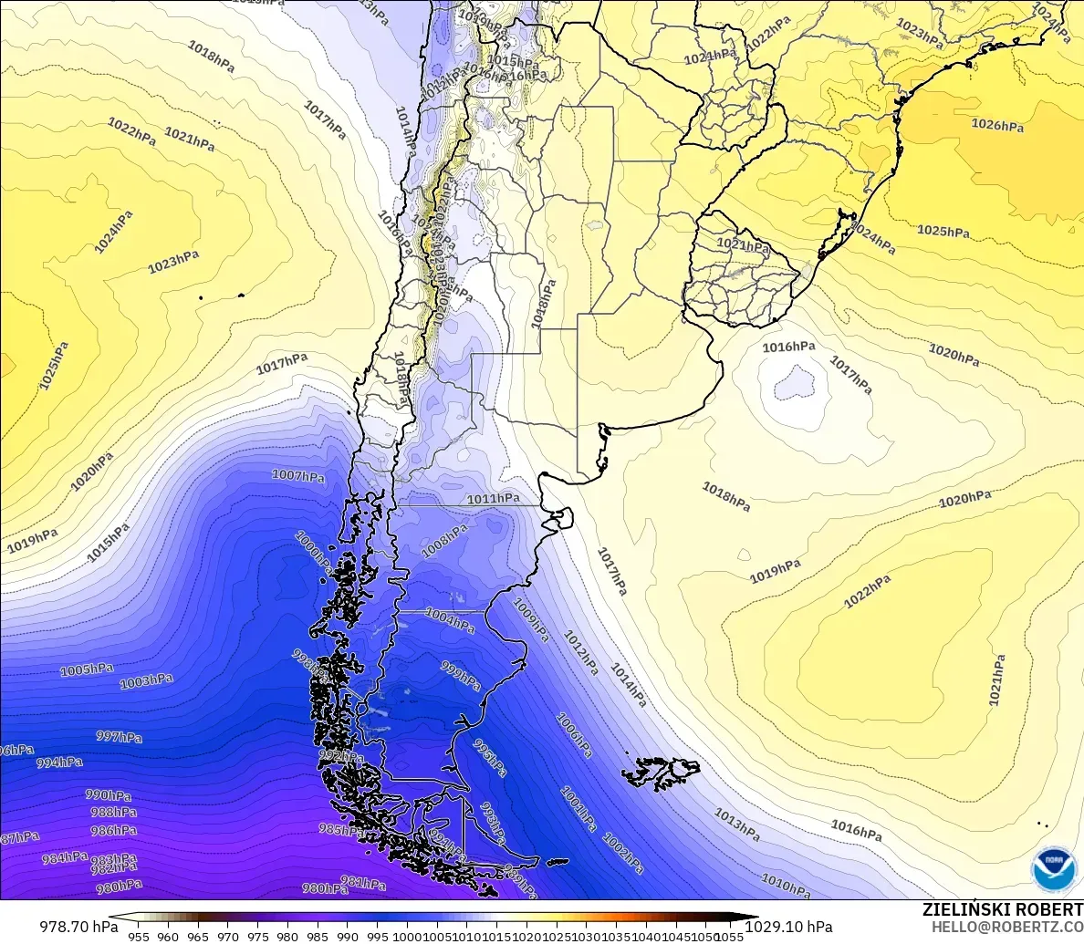 GFS model - Argentina, Pressure