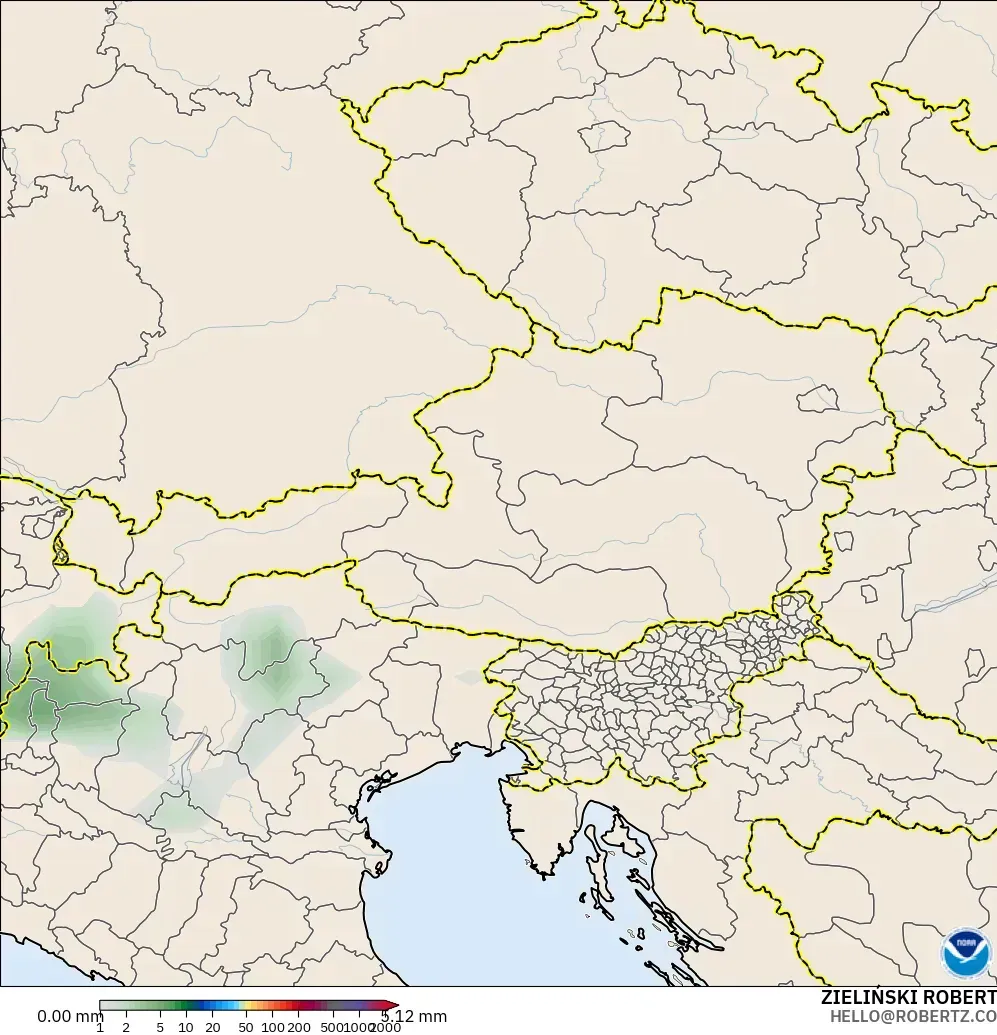 GFS model - Austria, Precipitation Accumulation
