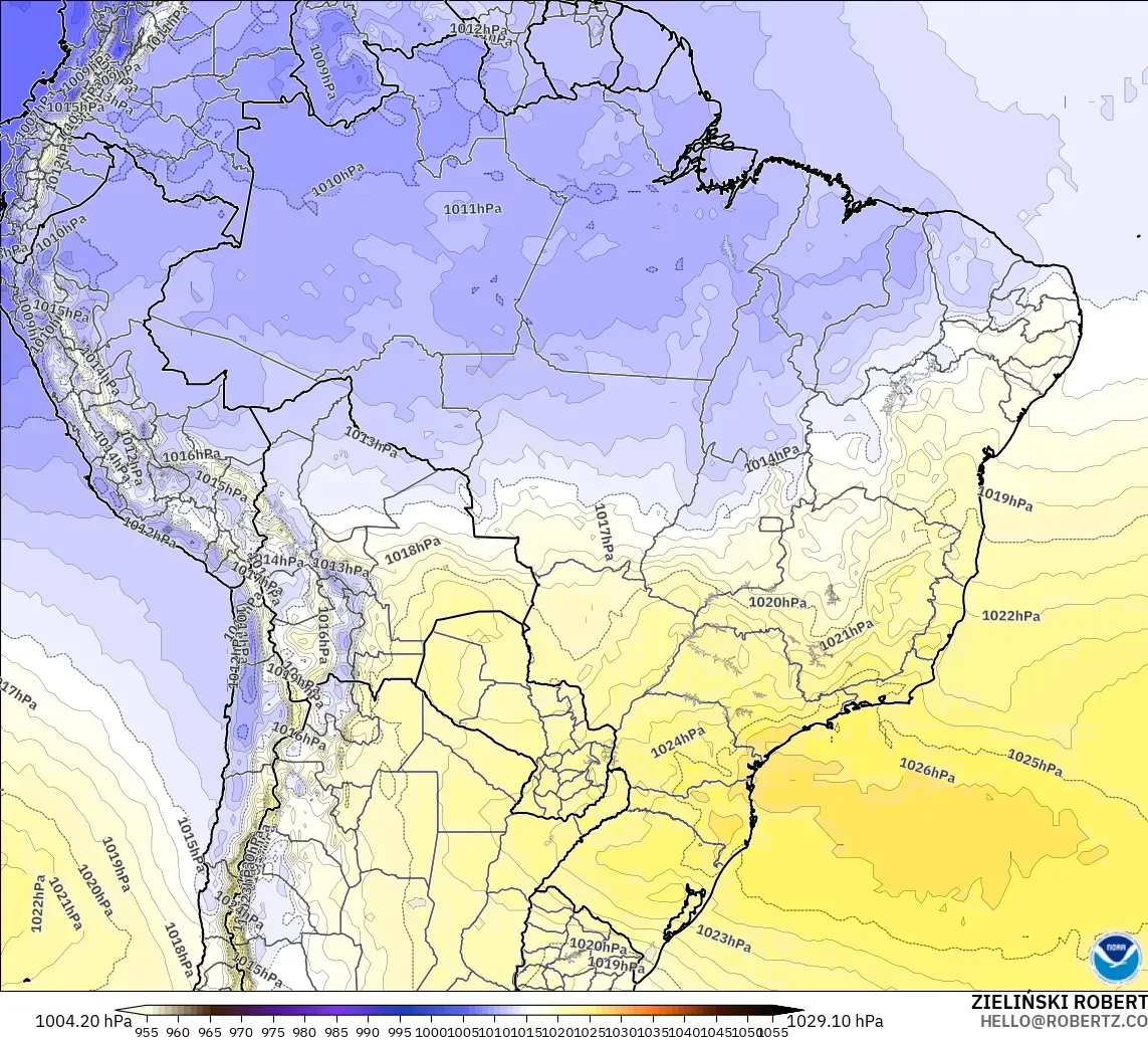 GFS model - Brazil, Pressure