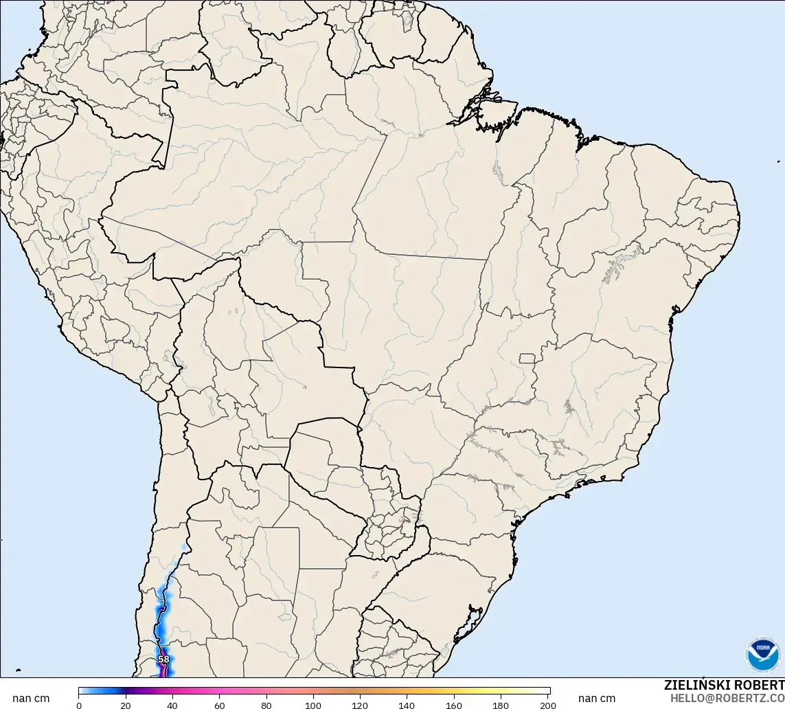 GFS model - Brazil, Snow Depth