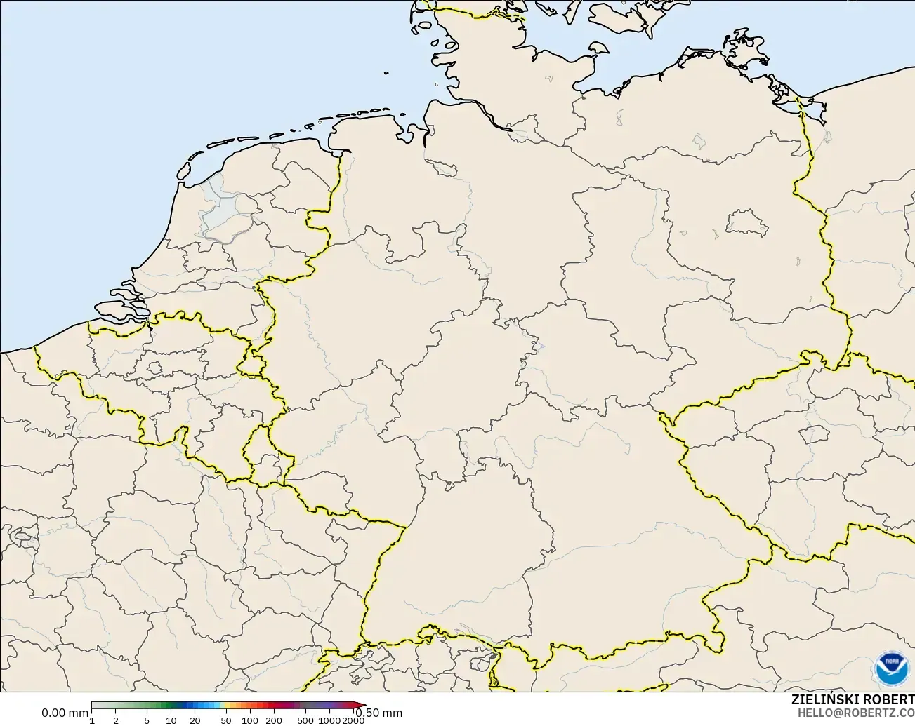 GFS model - Germany, Precipitation Accumulation
