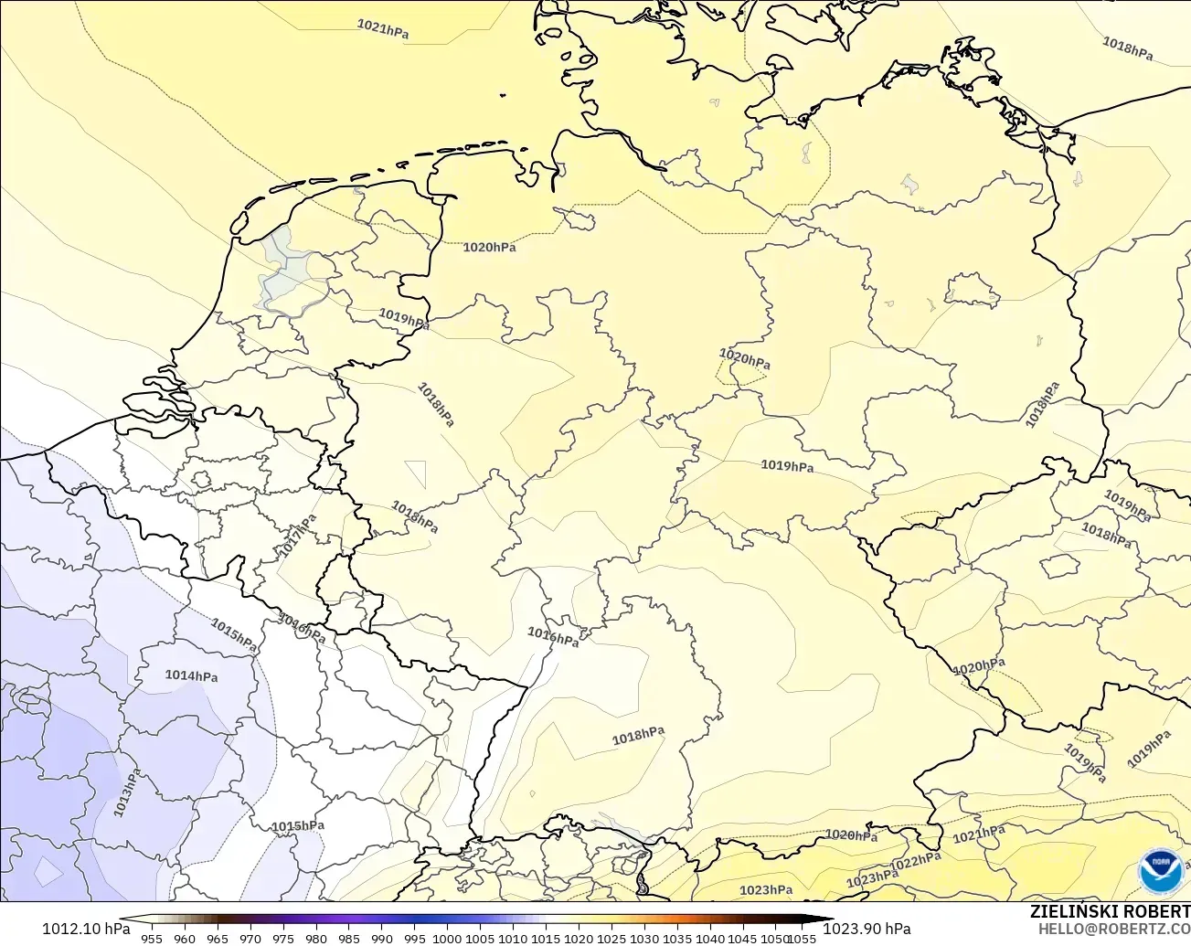 GFS model - Germany, Pressure