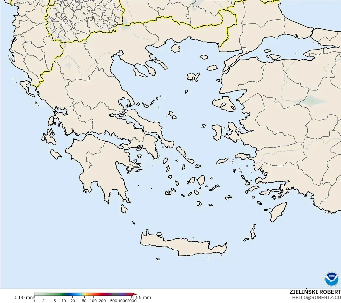 GFS model - Greece, Precipitation Accumulation