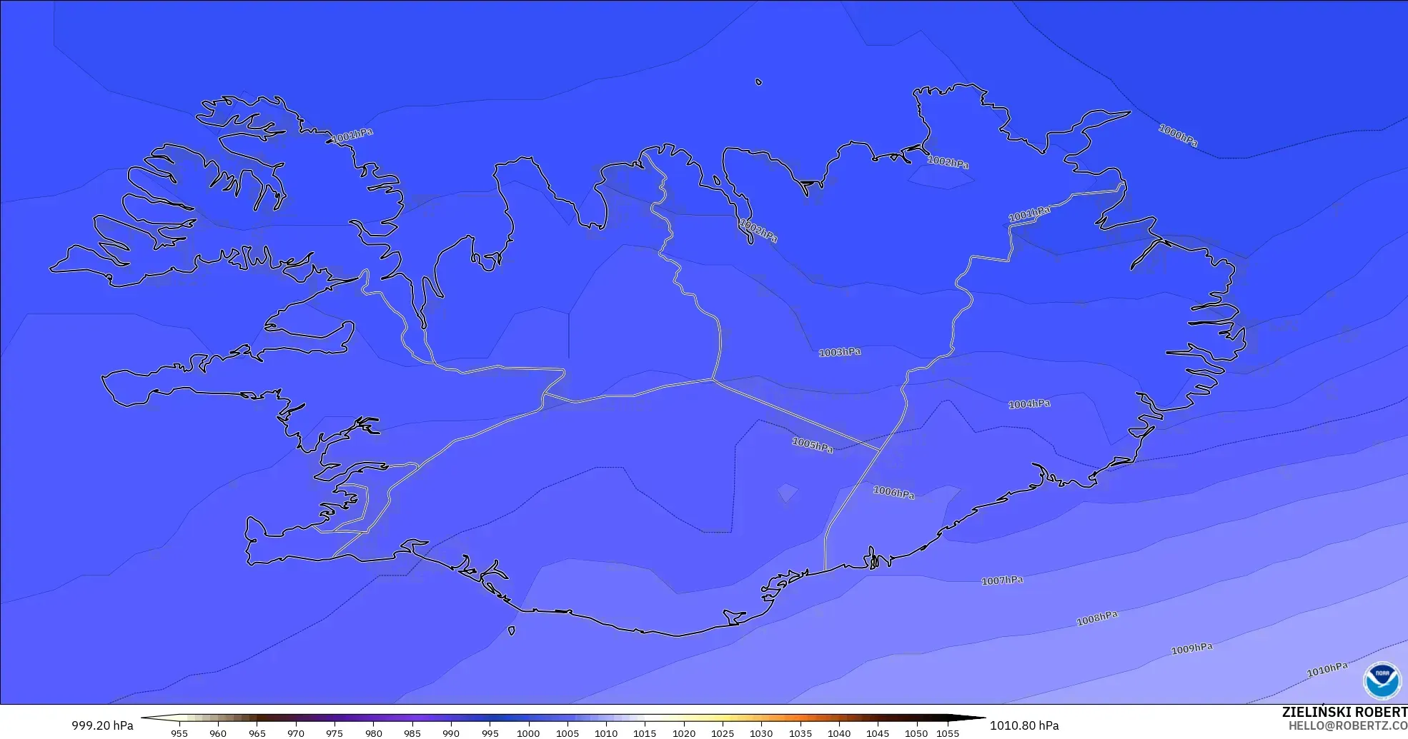 GFS model - Iceland, Pressure