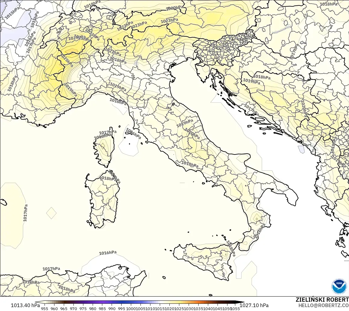 GFS model - Italy, Pressure
