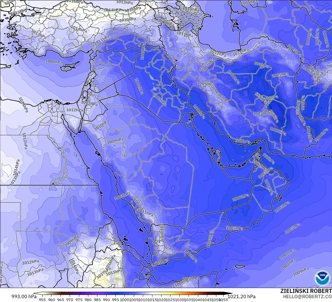 GFS model - Middle East, Pressure