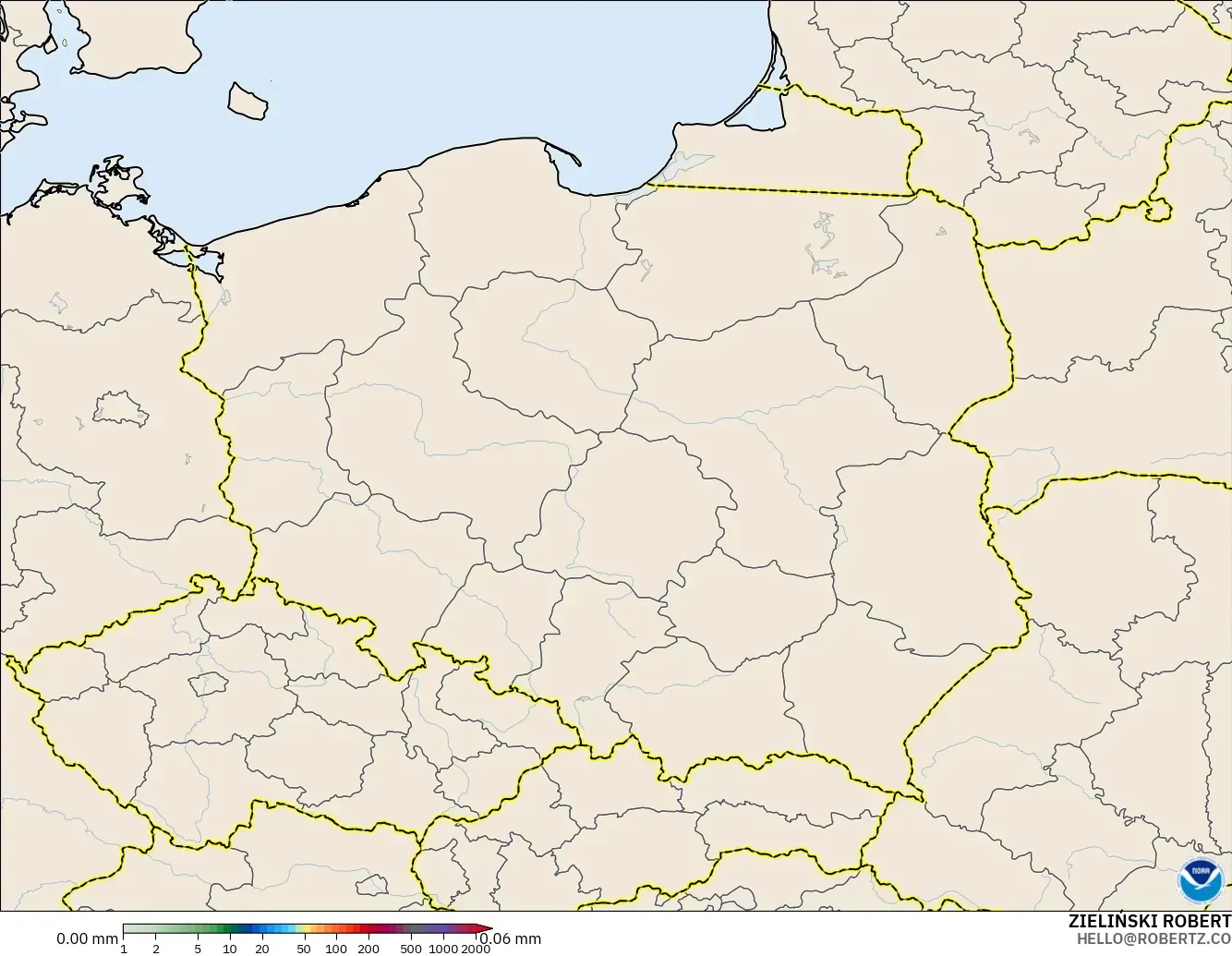 GFS model - Poland, Precipitation Accumulation