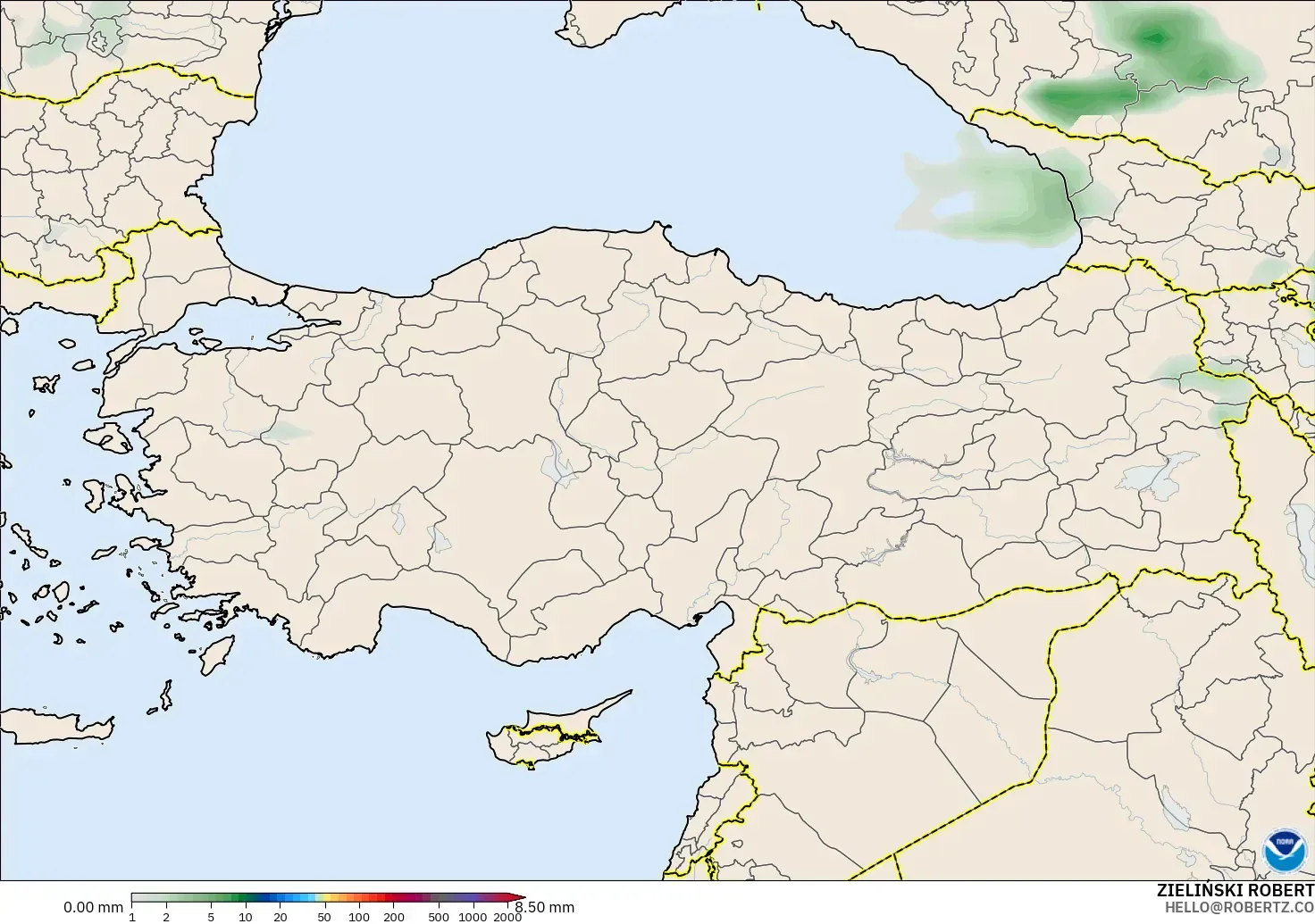 GFS model - Turkey, Precipitation Accumulation