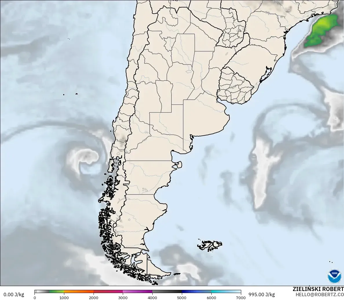 GFS model - Argentina, CAPE
