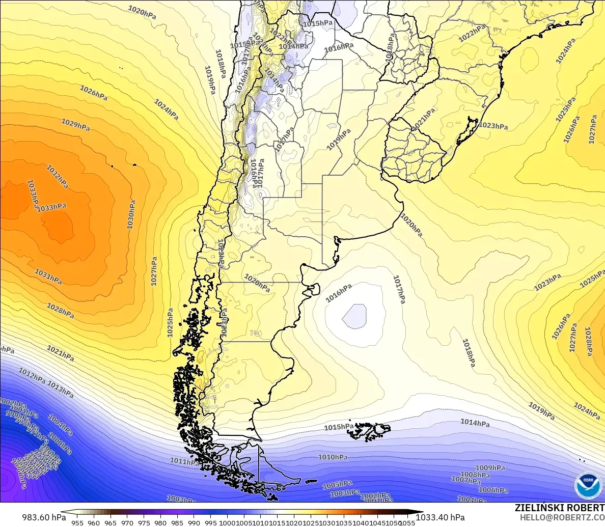 GFS model - Argentina, Pressure