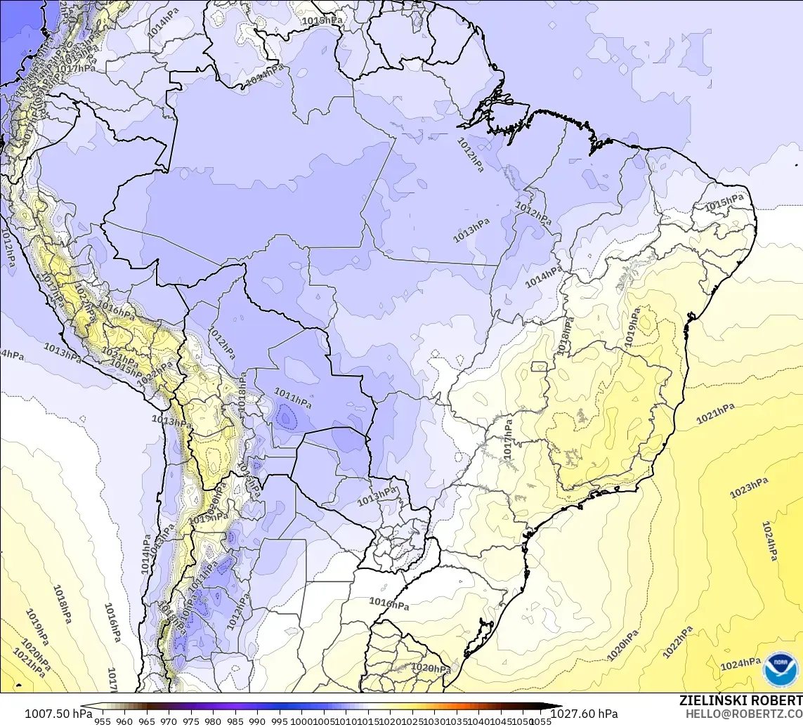 GFS model - Brazil, Pressure