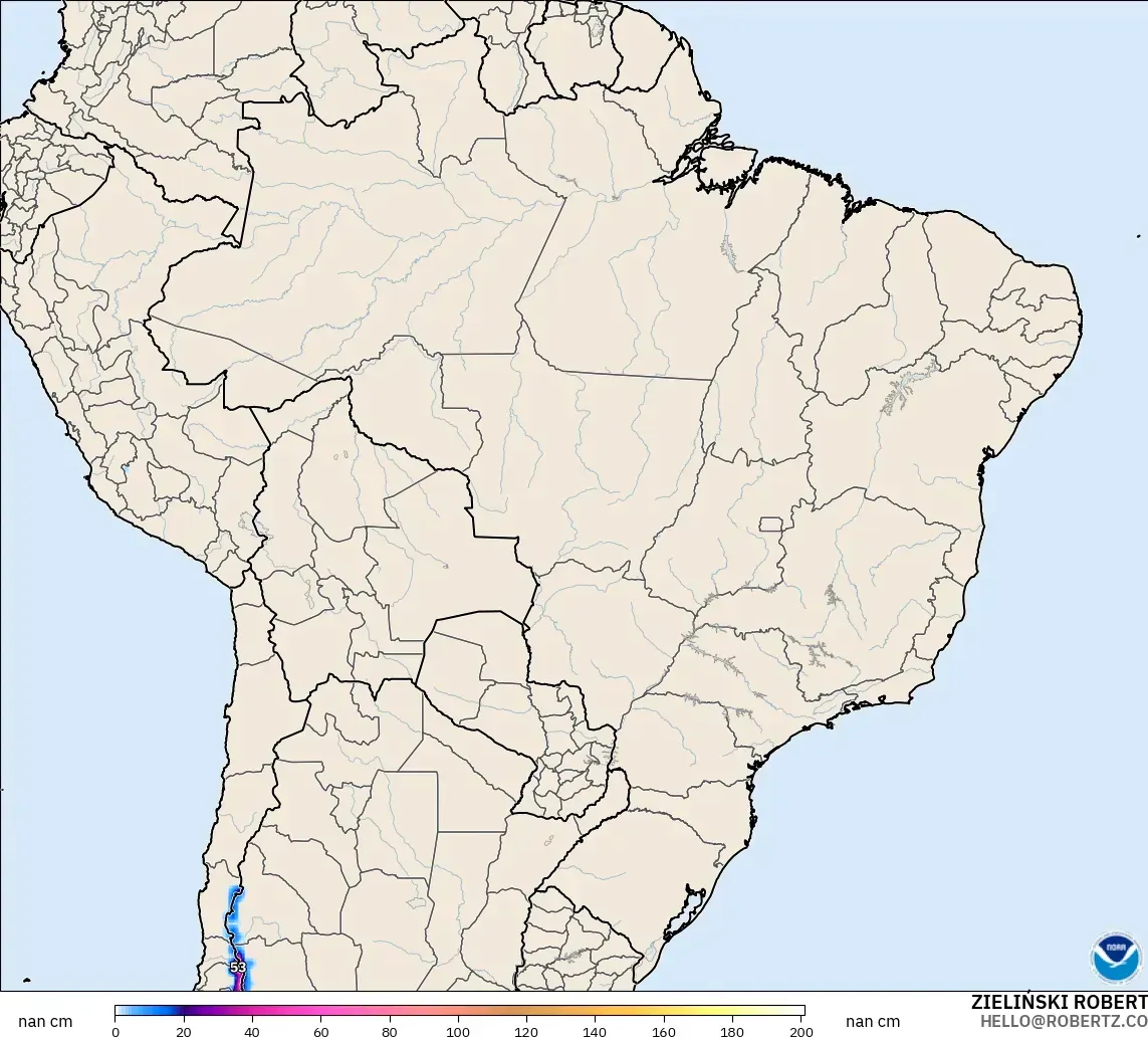 GFS model - Brazil, Snow Depth