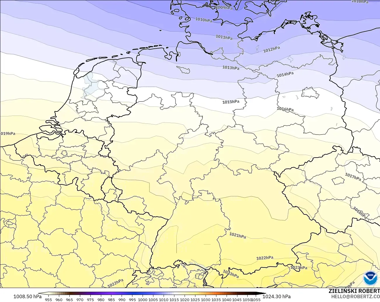 GFS model - Germany, Pressure