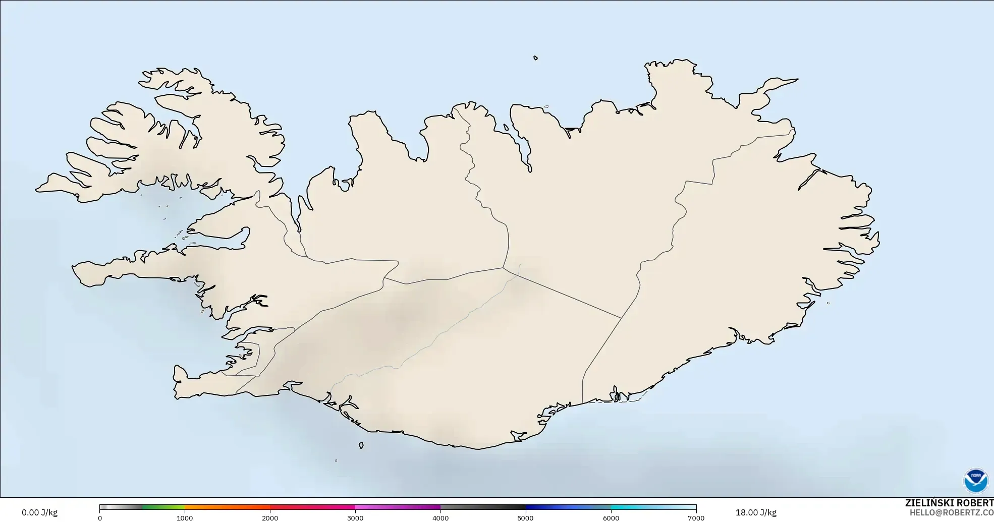 GFS model - Iceland, CAPE