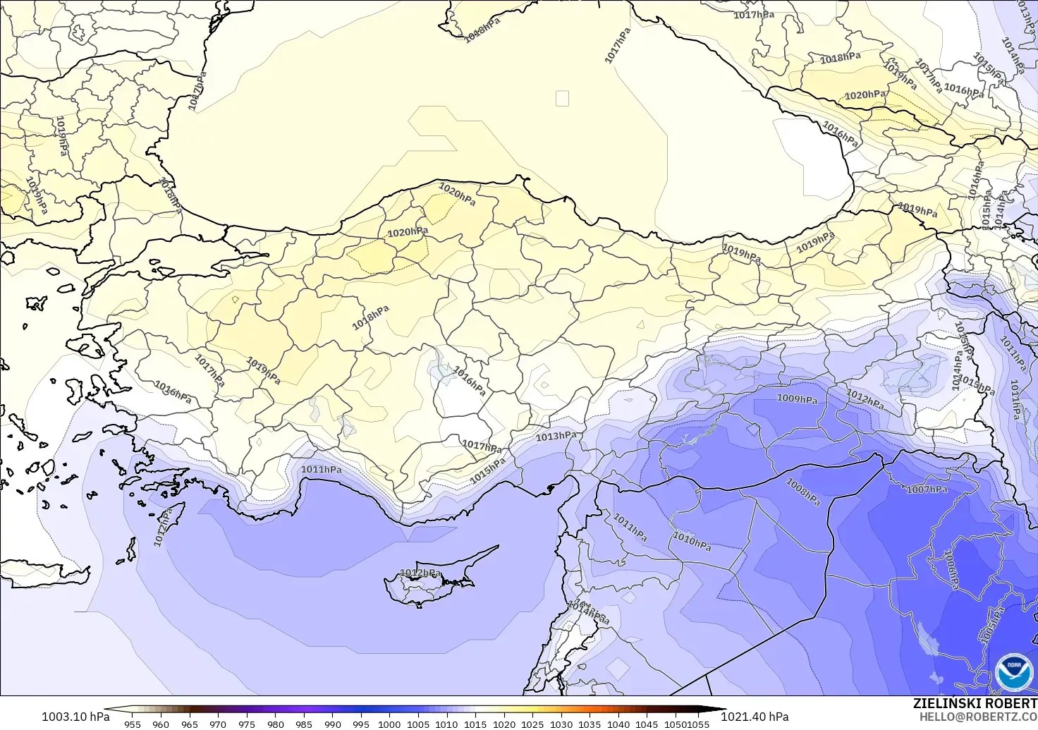 GFS model - Turkey, Pressure