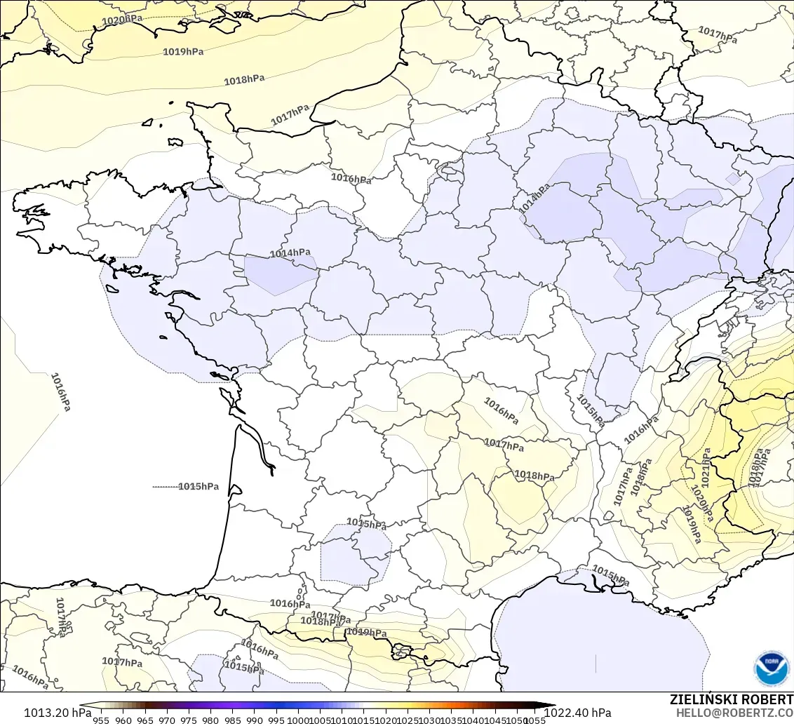 GFS model - France, Pressure