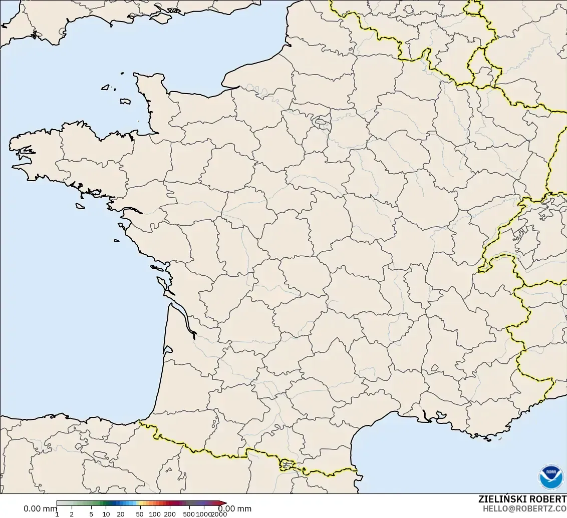 GFS model - France, Precipitation Accumulation