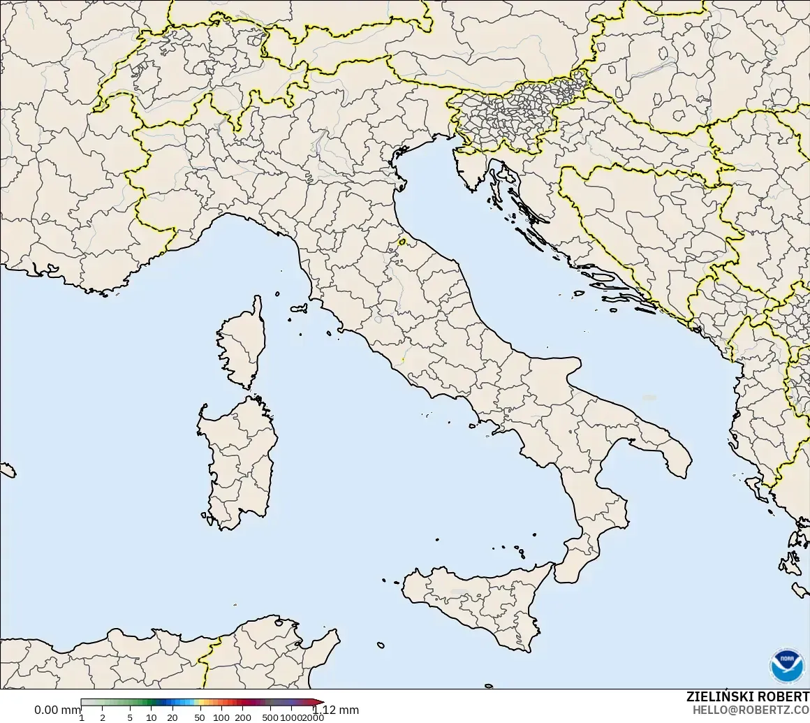 GFS model - Italy, Precipitation Accumulation