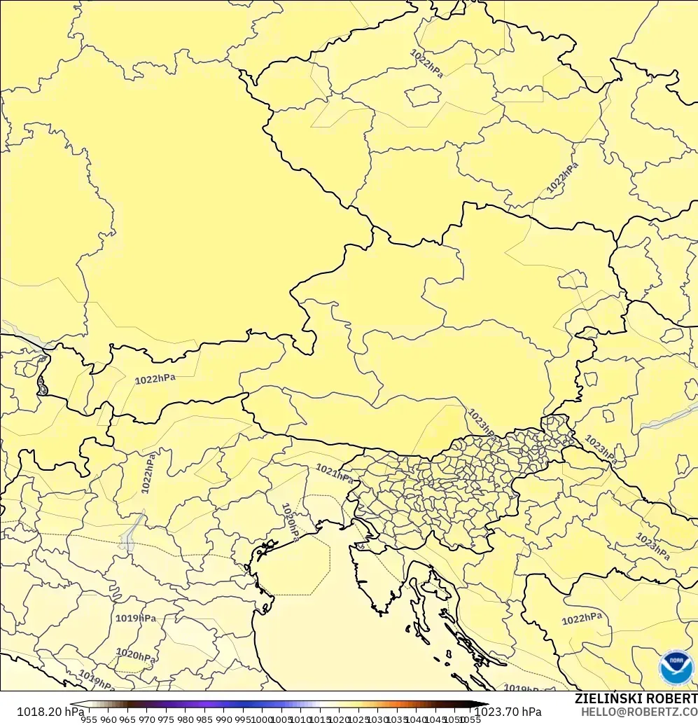 GFS model - Austria, Pressure