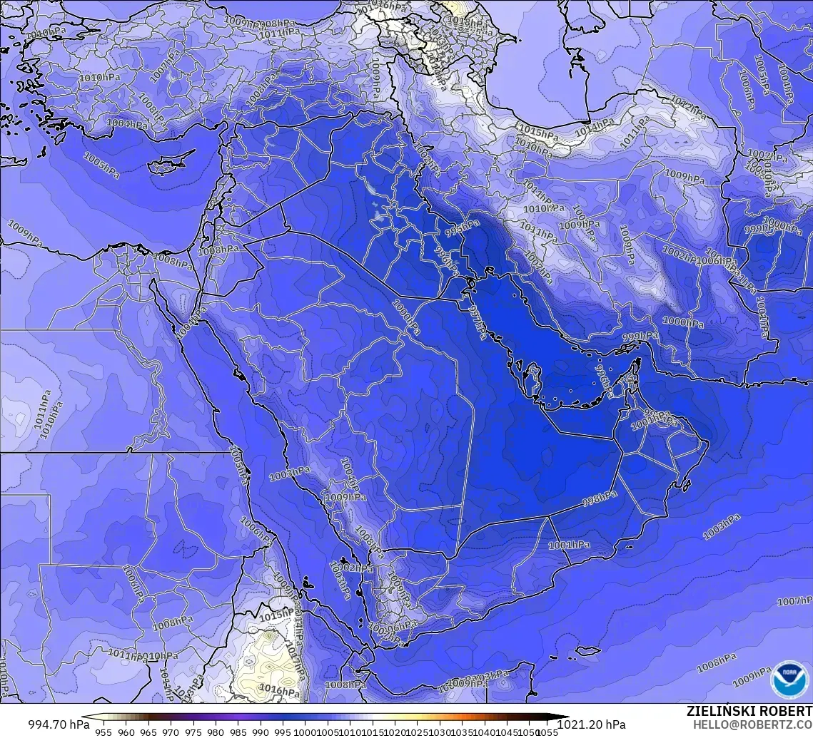GFS model - Middle East, Pressure
