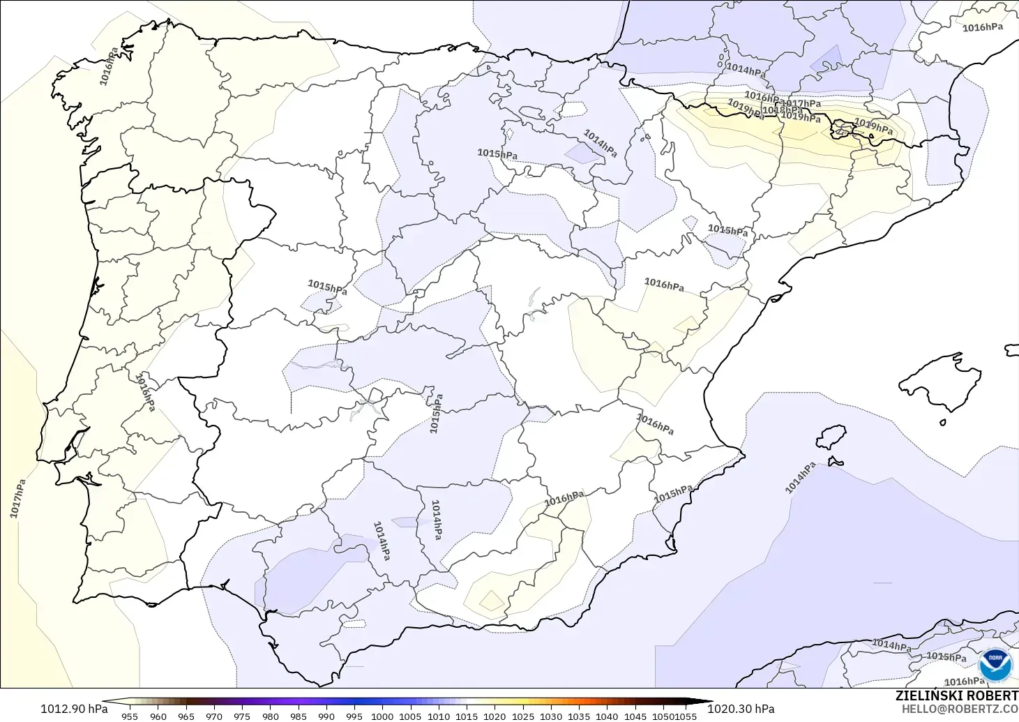 GFS model - Spain, Pressure