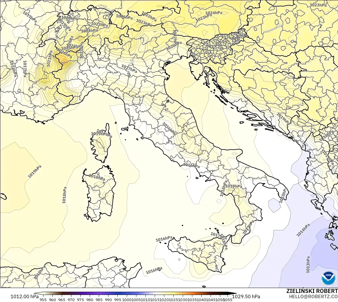 GFS model - Italy, Pressure