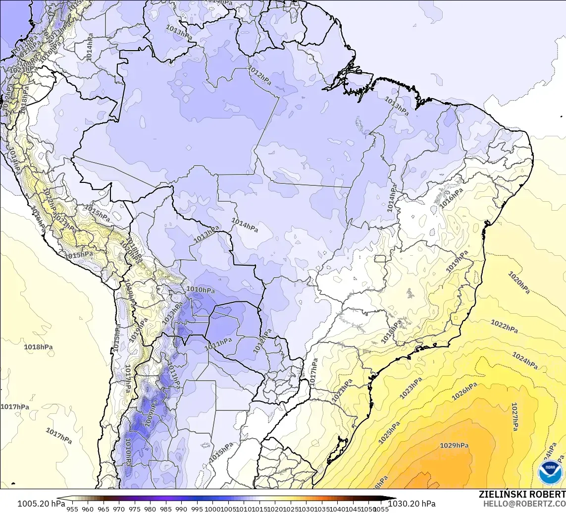 GFS model - Brazil, Pressure