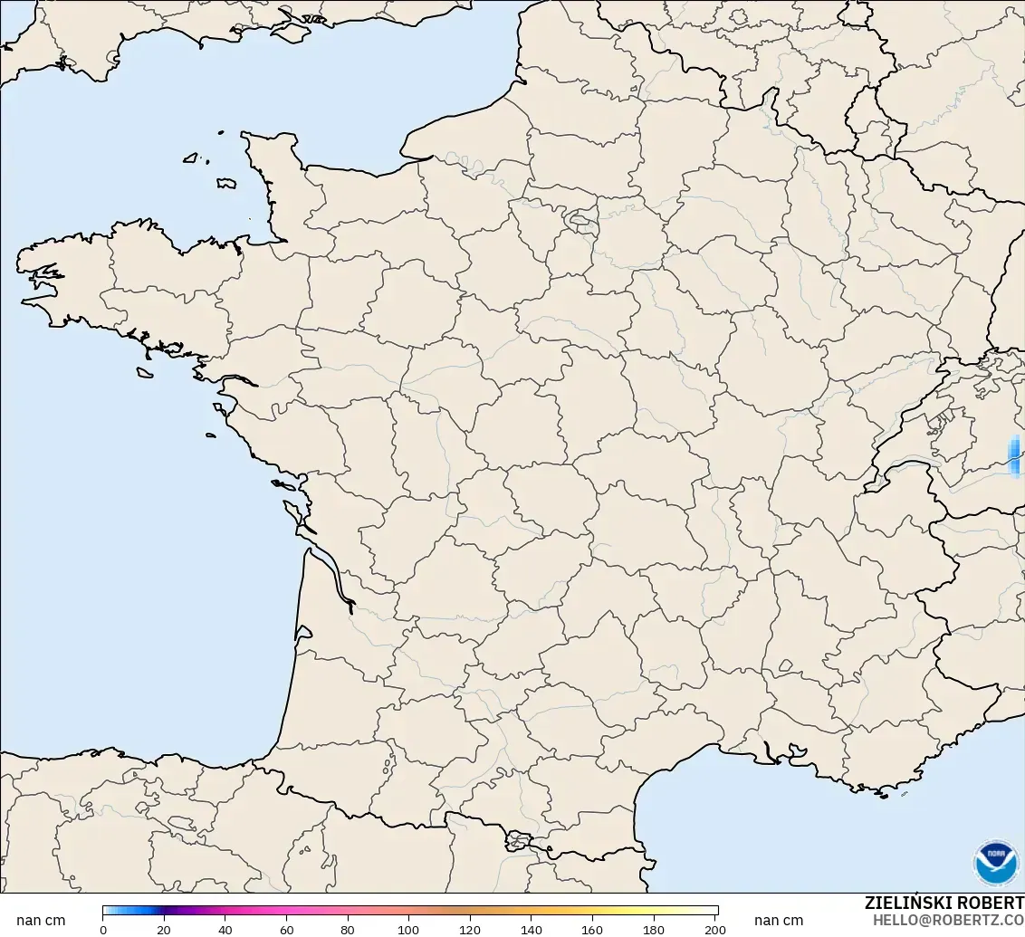 GFS model - France, Snow Depth