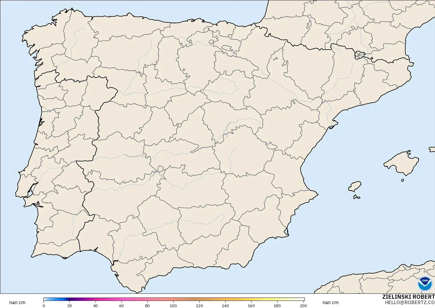 GFS model - Spain, Snow Depth