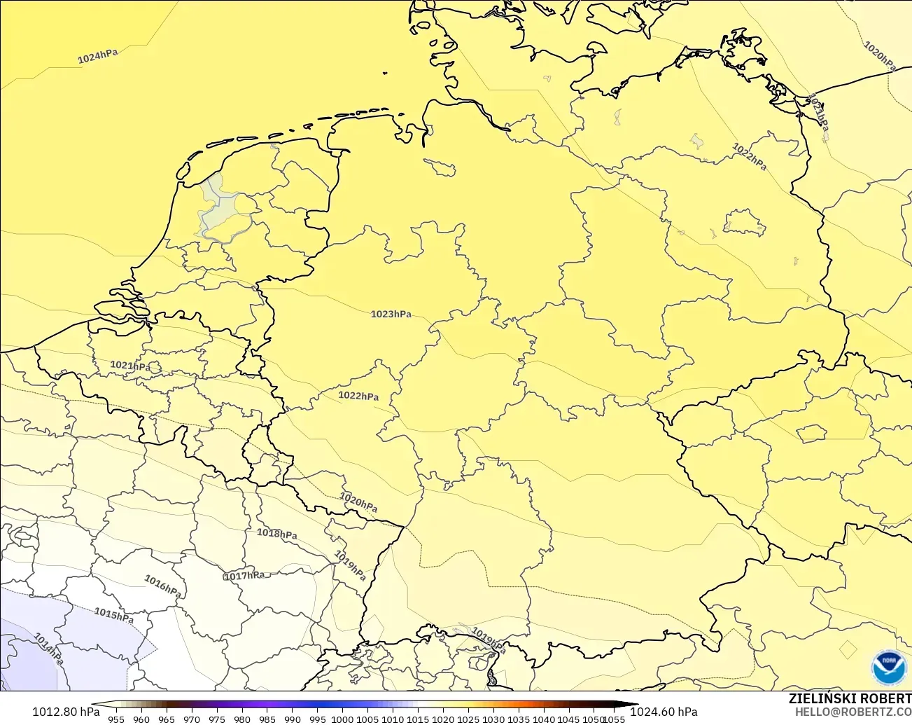 GFS model - Germany, Pressure
