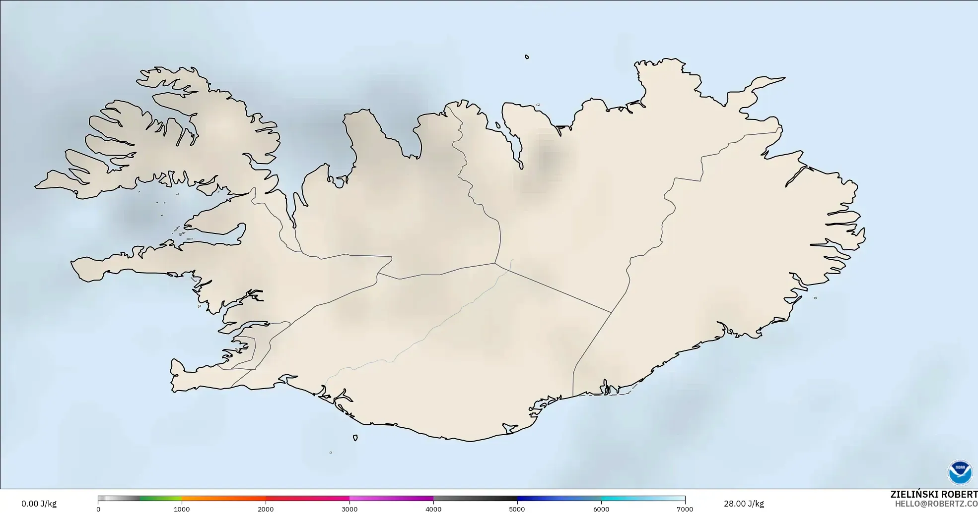 GFS model - Iceland, CAPE