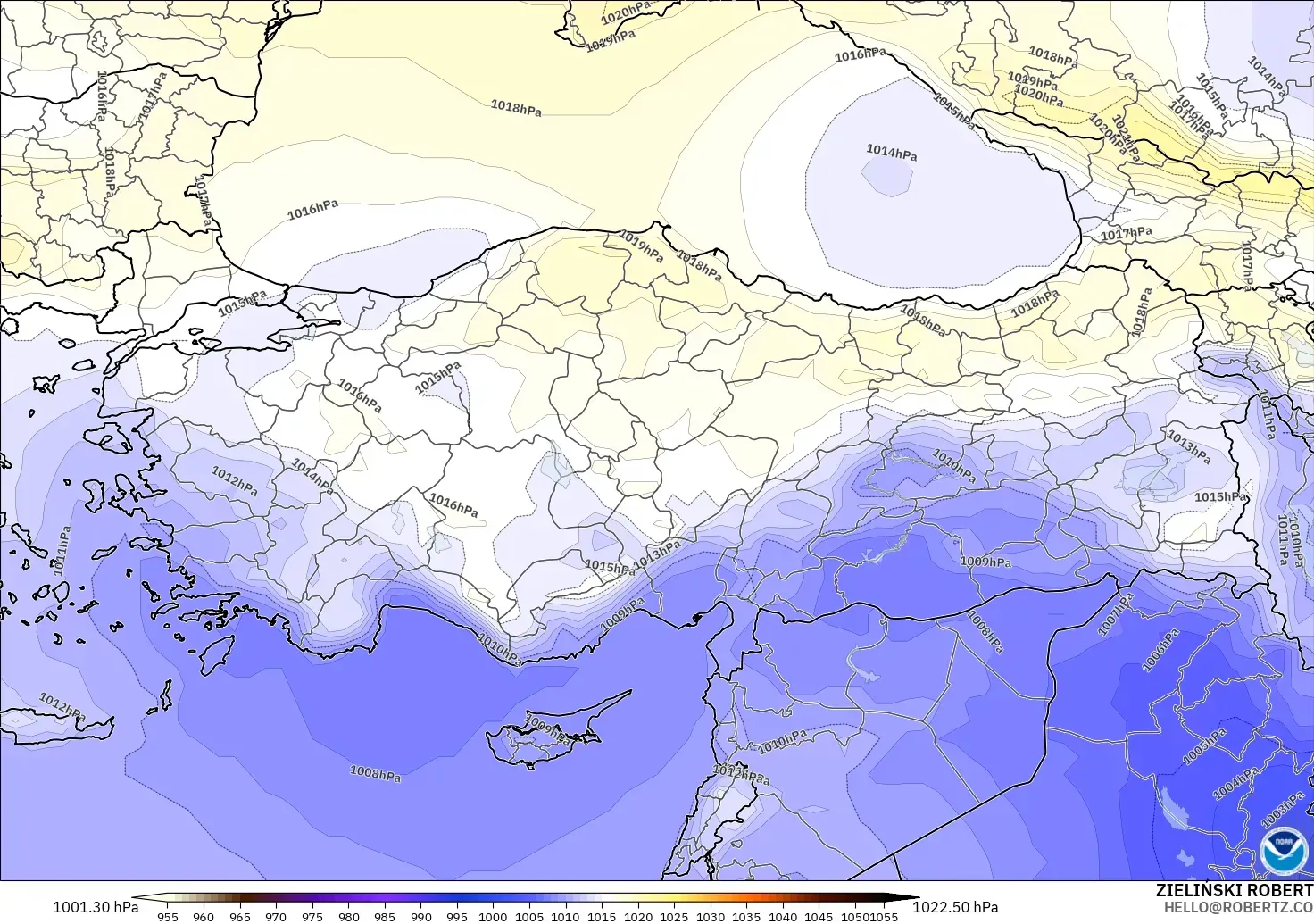 GFS model - Turkey, Pressure