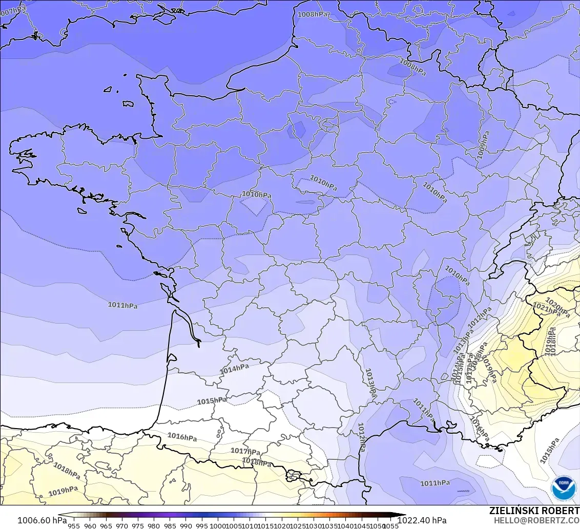 GFS model - France, Pressure
