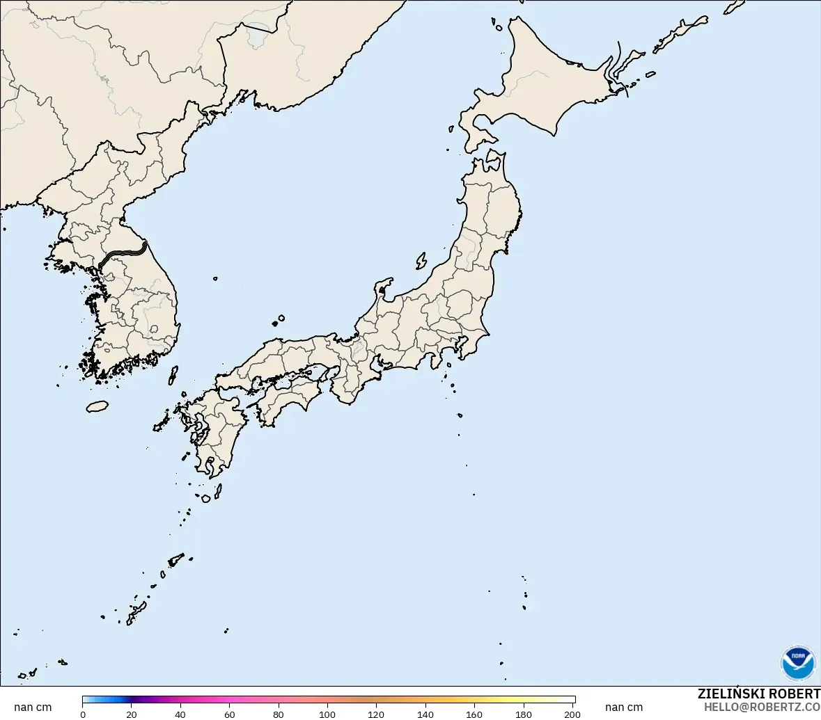 GFS model - Japan, Snow Depth