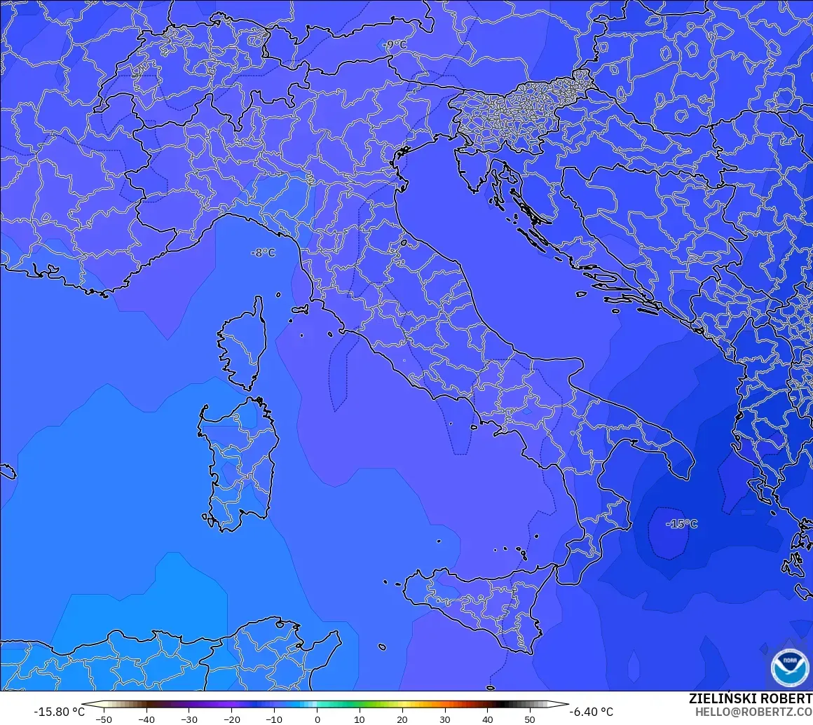GFS model - Italy, Temperature at 500hPa