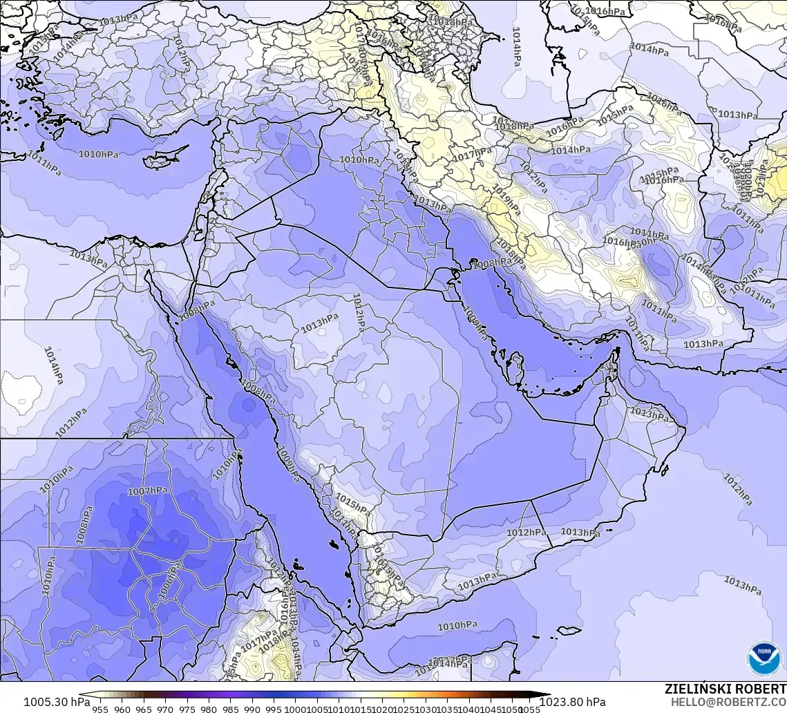 GFS model - Middle East, Pressure