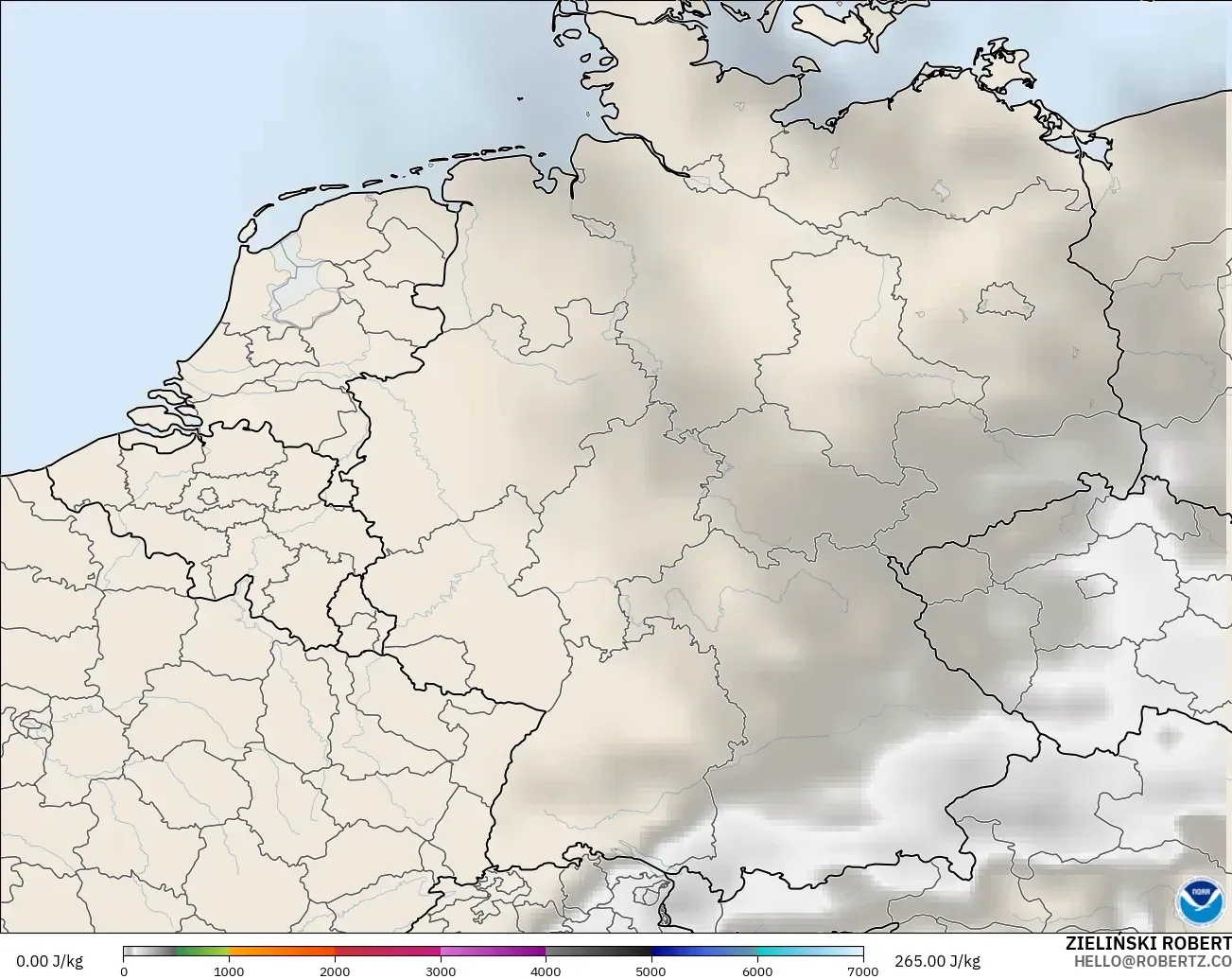 GFS model - Germany, CAPE